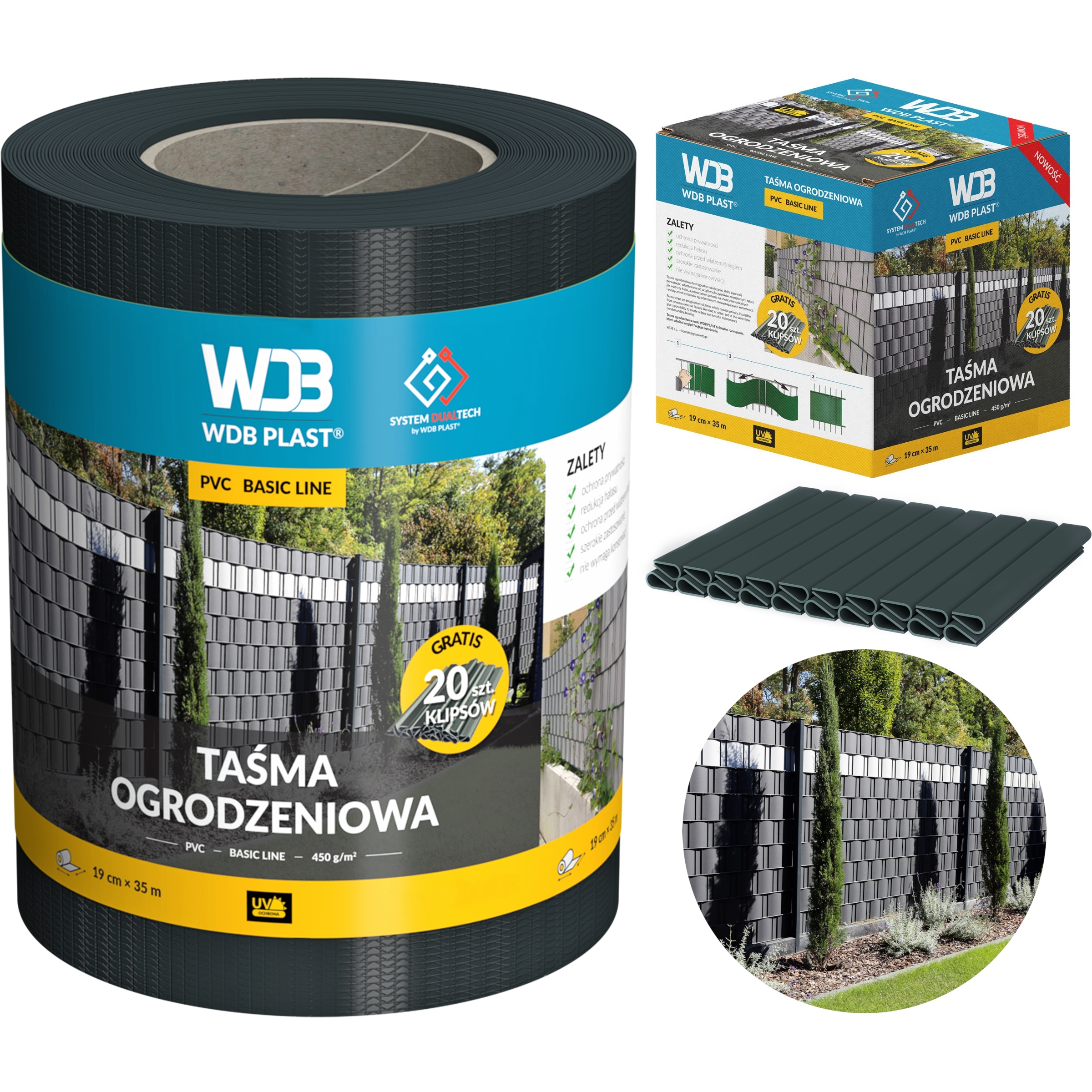 WDB BASIC PLOTOVÁ PÁSKA 19x35 ANTRACITOVÝ GRAFIT
